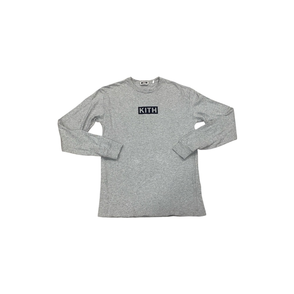 Kith grey long sleeve with velvet detail